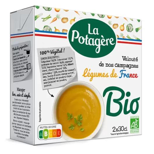 Soupe velouté de légumes de nos campagnes Bio offre à 3,04€ sur franprix