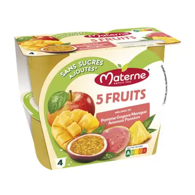 Compote 5 fruits exotiques sans sucres ajoutés offre à 2,26€ sur franprix