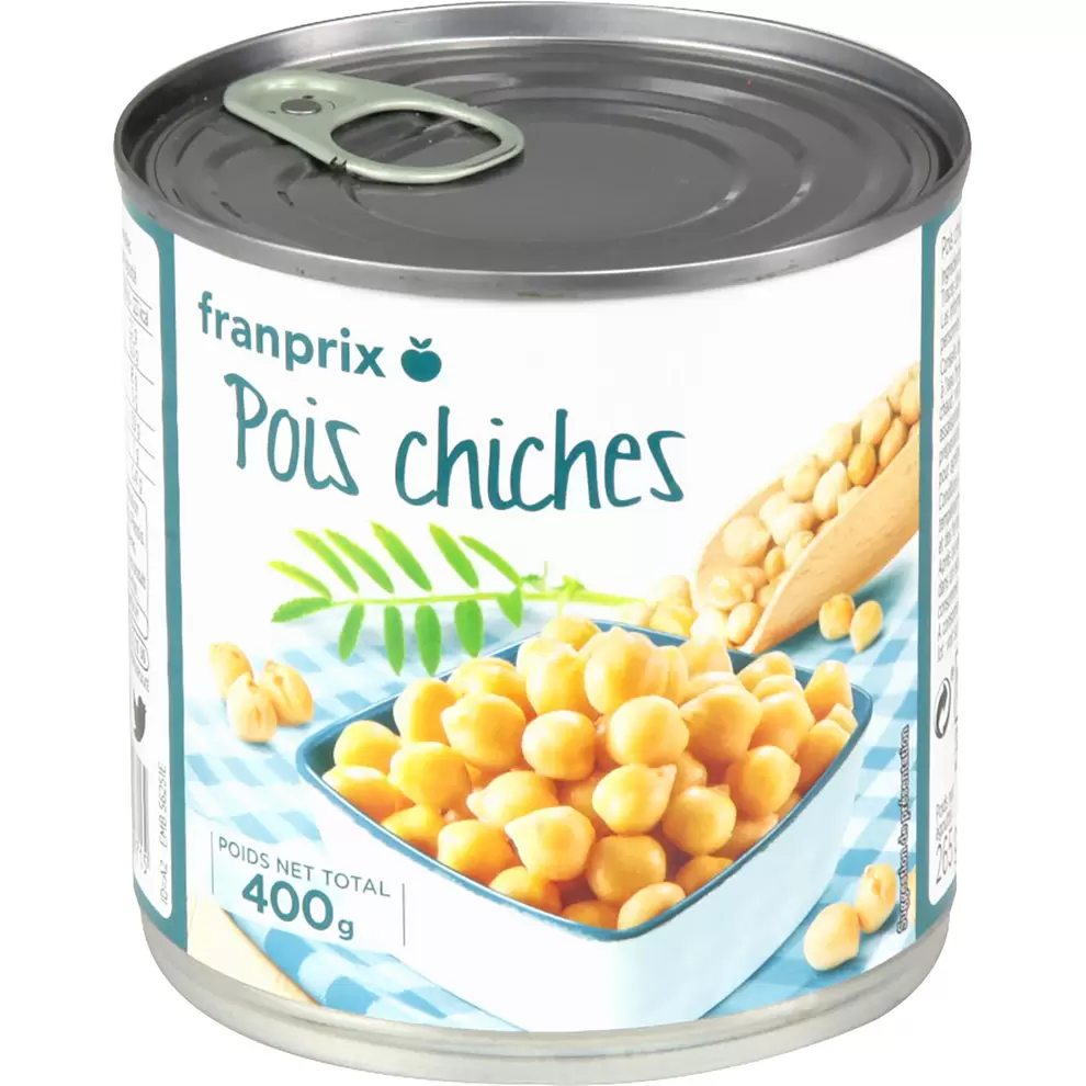 Pois chiches cuits offre à 0,9€ sur franprix