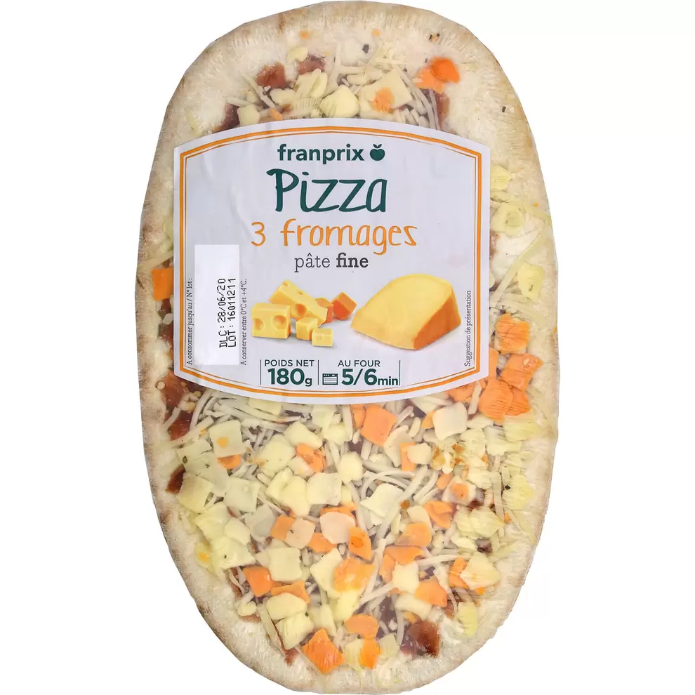 Pizza 4 fromages pâte fine individuelle offre à 2,1€ sur franprix