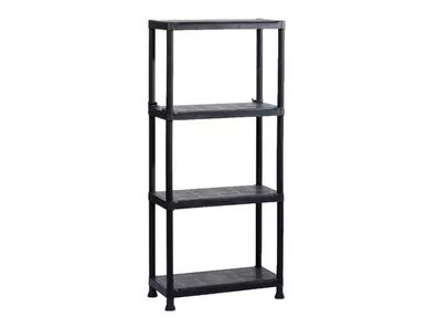 Etagère plastique noir sans, 4 tablettes l.60xH.135xP.30 offre à 20,7€ sur Weldom