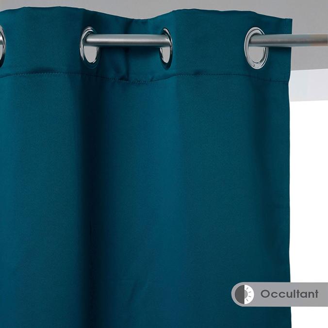 Rideau occultant polyester bleu canard 135x240cm offre à 9,99€ sur Centrakor