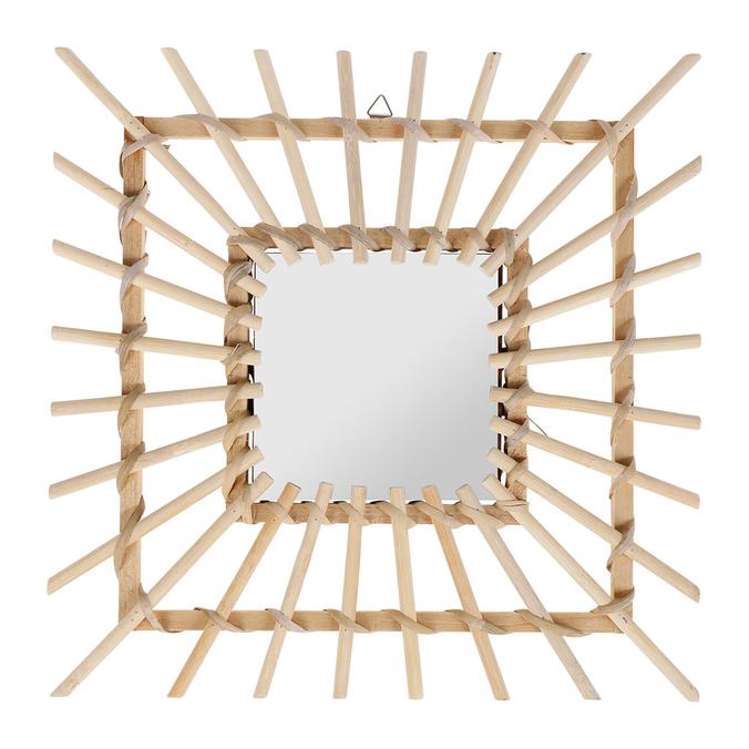 Miroir carré en rotin naturel 30x30cm offre à 8,99€ sur Centrakor