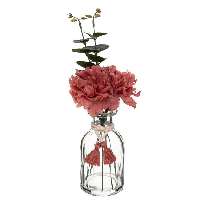 Composition florale artificielle vase verre H 30cm offre à 5,99€ sur Centrakor