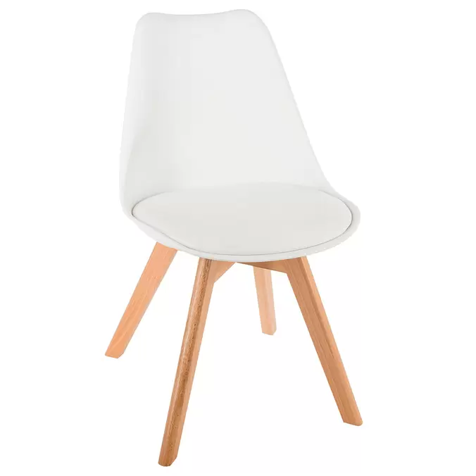 Chaise scandinave BAYA blanche - ATMOSPHERA offre à 39,99€ sur Centrakor