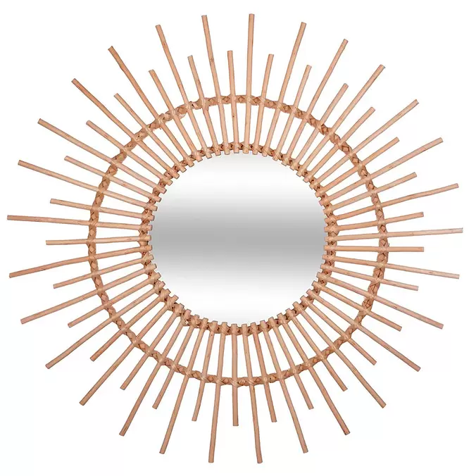 Grand miroir mural rond déco soleil rotin naturel ... offre à 24,99€ sur Centrakor