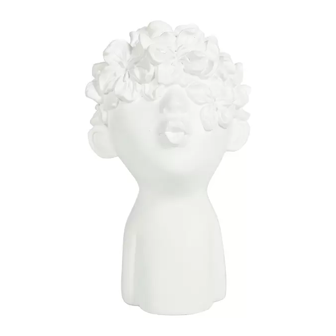 Statue buste fleuri résine blanche H 21cm offre à 15,99€ sur Centrakor