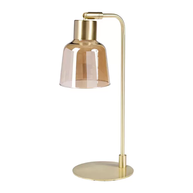 Lampe à poser abat-jour verre fumé et pied métal d... offre à 25,99€ sur Centrakor