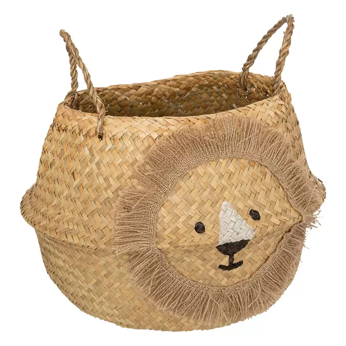 Panier déco enfant imprimé lion en roseaux D 35cm offre à 12,99€ sur Centrakor