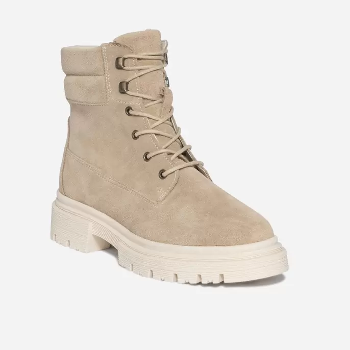 Bottine TEXTO taupe éco-conçue en cuir velours offre à 39,96€ sur Eram