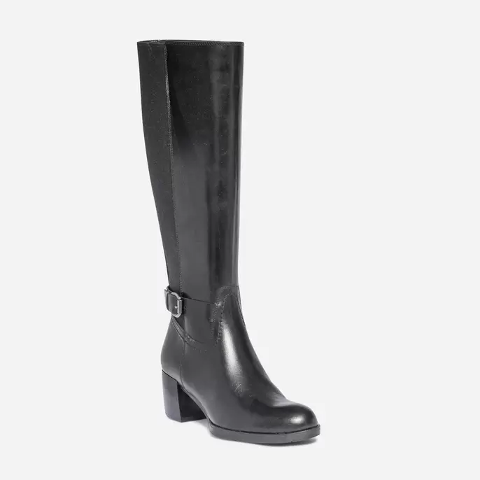 Botte à talon noire en cuir pour mollet large offre à 104,93€ sur Eram