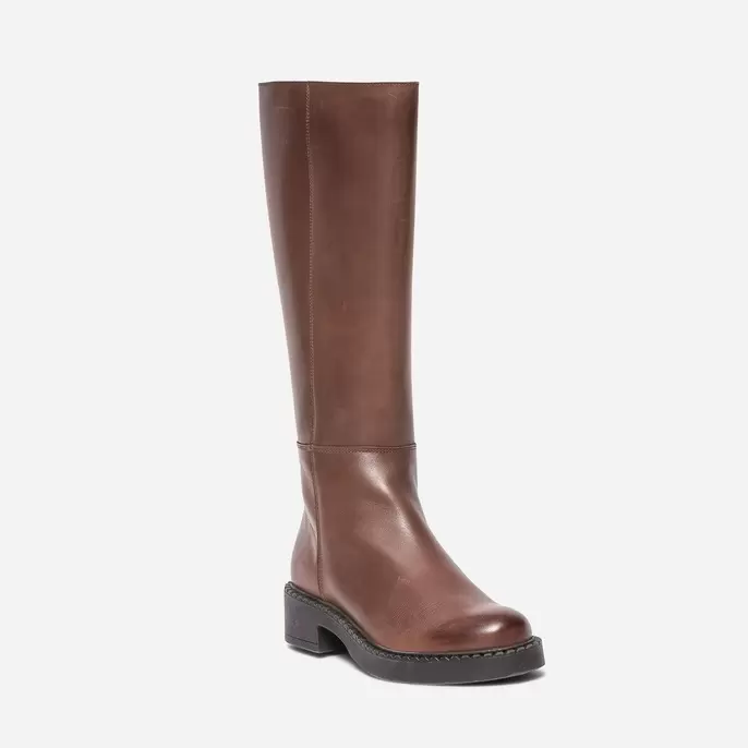 Botte cognac éco-conçue en cuir offre à 51,96€ sur Eram