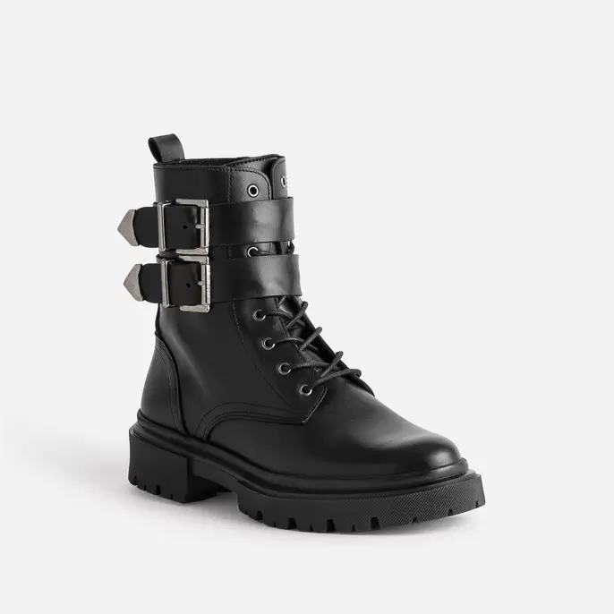 Boots éco-conçu à lacet TEXTO noir avec double boucle offre à 69,99€ sur Eram