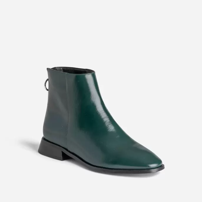 Boots vert glacé avec zip arrière offre à 41,99€ sur Eram