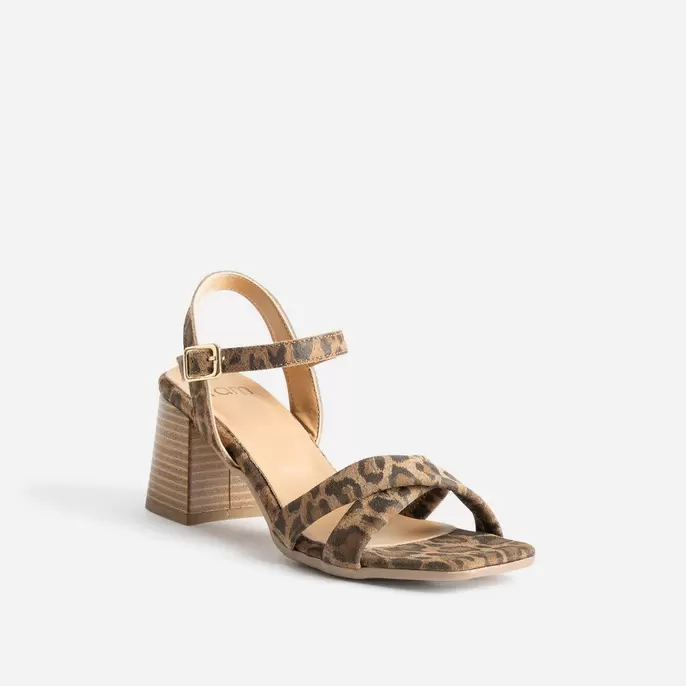 Sandale léopard cuir velours à talon offre à 55,99€ sur Eram