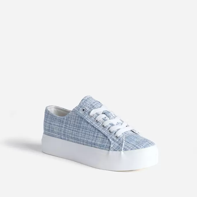 Tennis à plateforme TEXTO bleue effet tweed offre à 29,99€ sur Eram