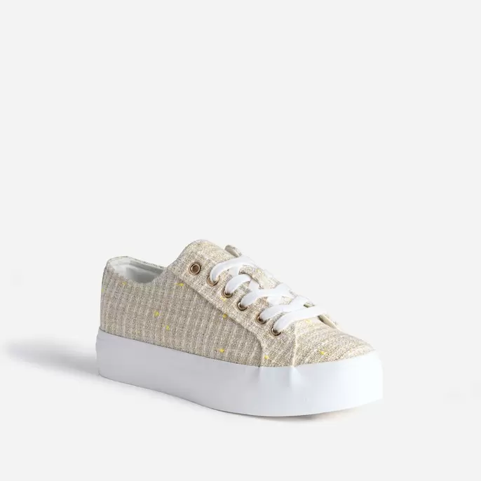Tennis à plateforme TEXTO beige effet tweed offre à 34,99€ sur Eram