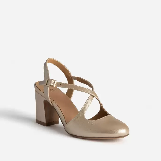 Babies dorées à talon et brides croisées offre à 41,99€ sur Eram