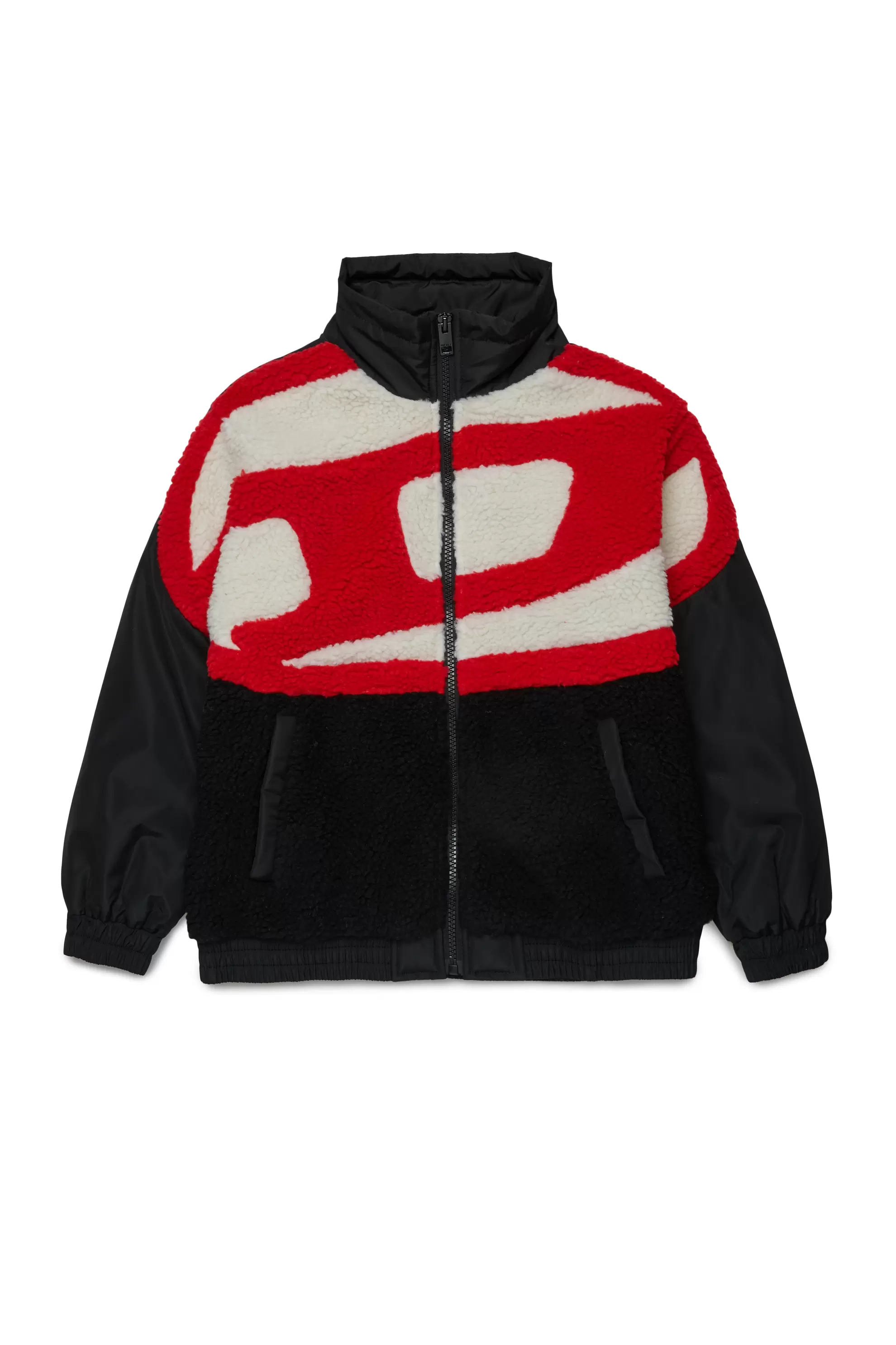 Veste en nylon avec Oval D en tissu teddy offre à 220€ sur Diesel