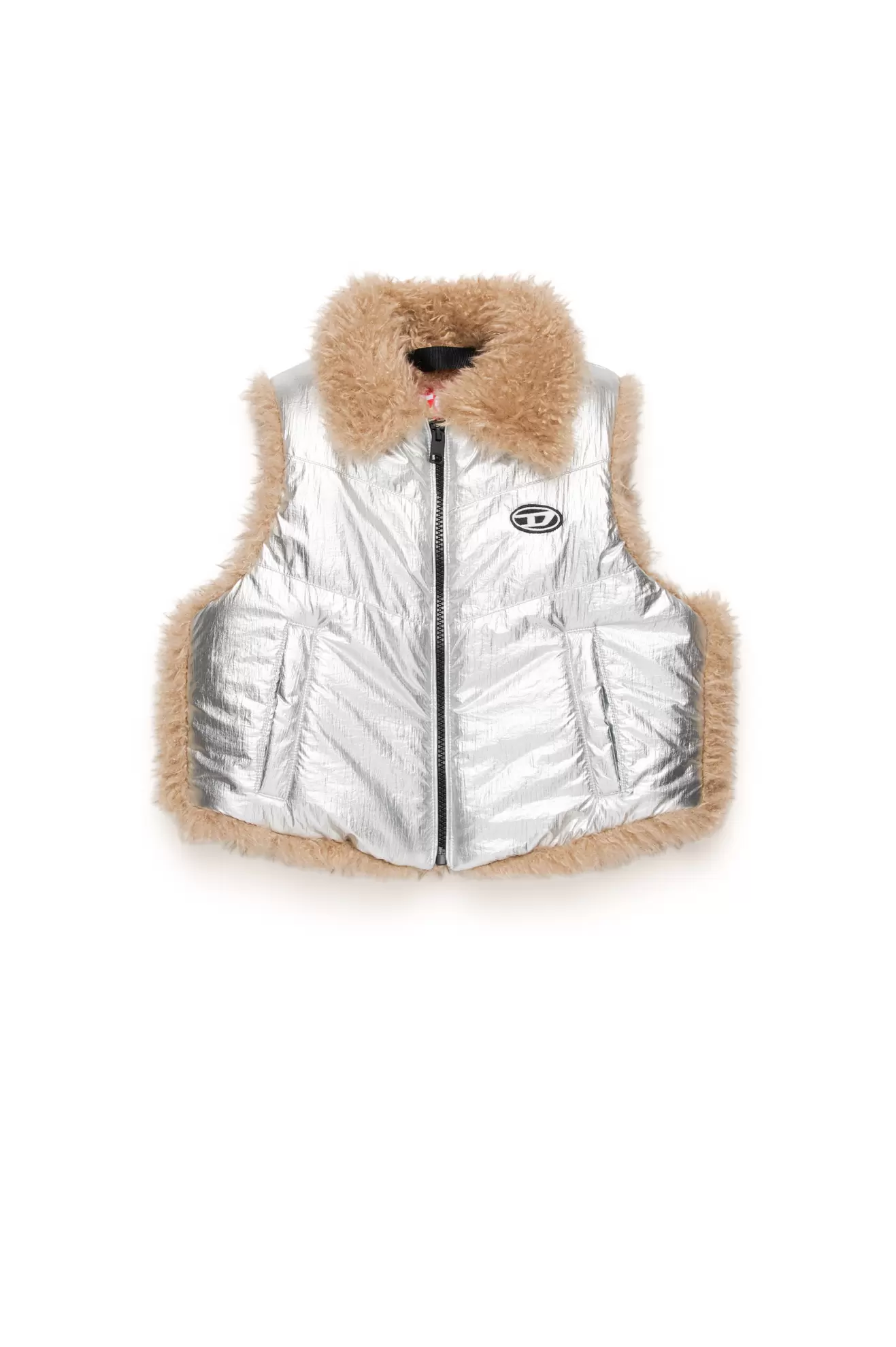 Gilet métallisé avec doublure à poils offre à 180€ sur Diesel