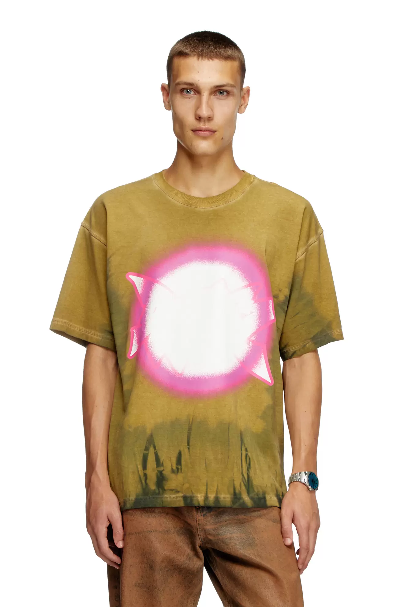 T-shirt tie-dye avec imprimé projecteur offre à 150€ sur Diesel