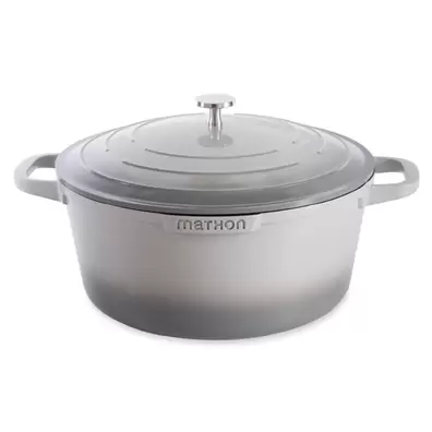 Cocotte légère ronde en fonte d'aluminium 28 cm 6,7 L coloris gris offre à 55,99€ sur Mathon