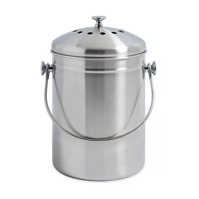 Seau à compost en inox 5 L avec filtres à charbon offre à 31,49€ sur Mathon