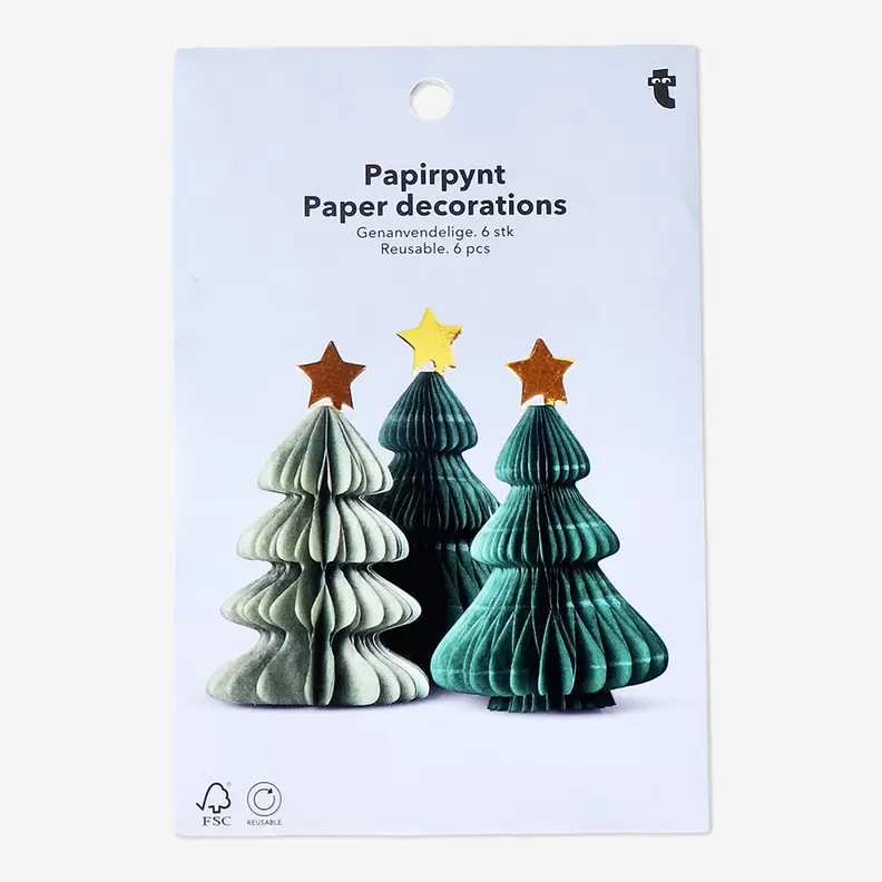 Décorations en papier pour l'arbre de Noël - 6 pcs offre à 4€ sur Flying Tiger