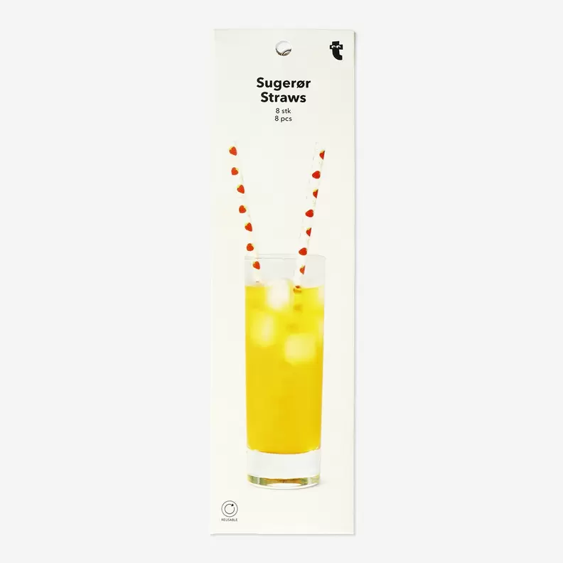 Pailles réutilisables avec impression de fraises - 8 pcs. offre à 2€ sur Flying Tiger