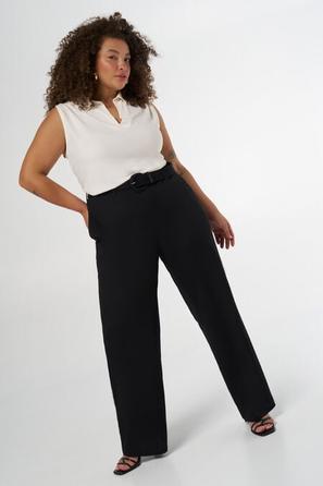 Pantalon avec imprimé et ceinture offre à 24,49€ sur MS Mode