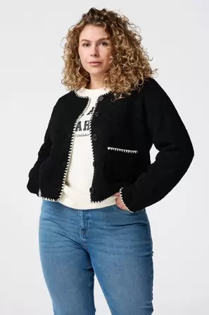 Veste Teddy avec détails contrastants offre à 34,99€ sur MS Mode