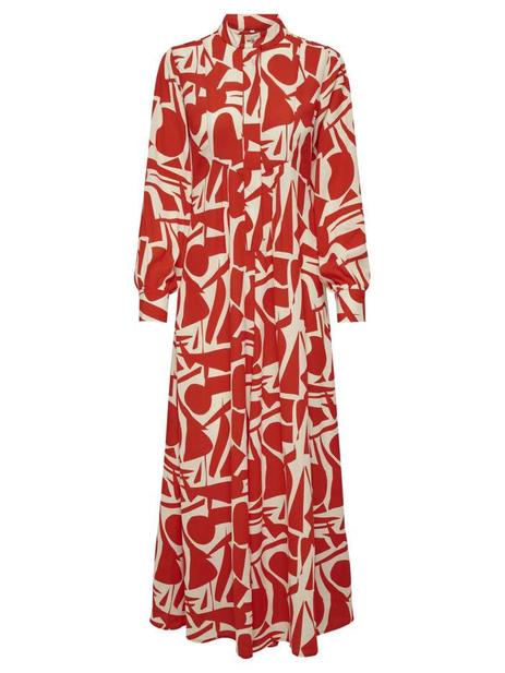 Robe longue rouge imprimée coupe droite... offre à 59,99€ sur CCV