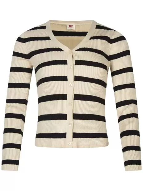 Cardigan côtelé en coton mélangé écru à... offre à 55€ sur CCV