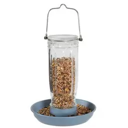 Mangeoire Silo en verre Bleu nuage + Tournesol décortiqué 2kg offre à 19,59€ sur Oogarden