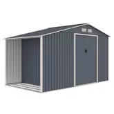 Abri de jardin en métal gris 6.5 m² avec bûcher offre à 349,9€ sur Oogarden