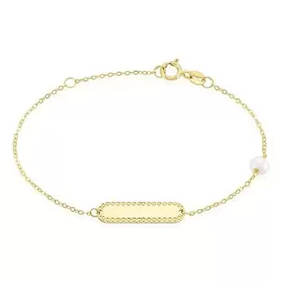 Bracelet Identité Brandie Or Jaune Perle De Culture  - 14 cm offre à 99€ sur Marc Orian