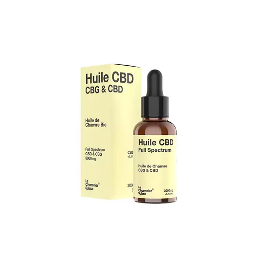 Le Chanvrier Suisse - Huile CBD 3000mg et CBG - 30ml offre à 55€ sur Culture Indoor