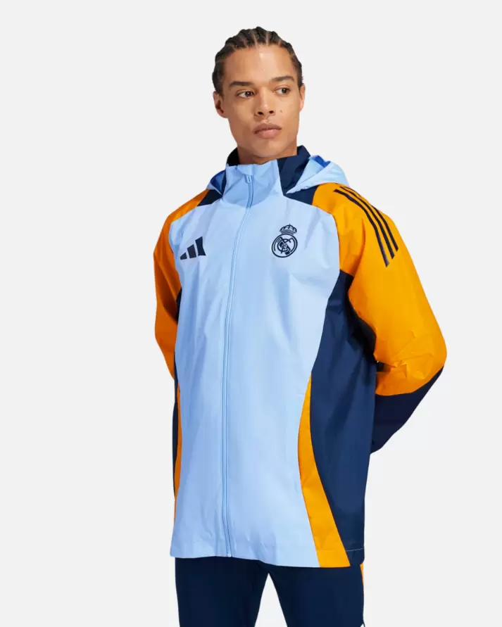 Veste Coupe-Vent Real Madrid 2024/2025 - Bleu/Jaune   1 couleur offre à 79,92€ sur Footkorner