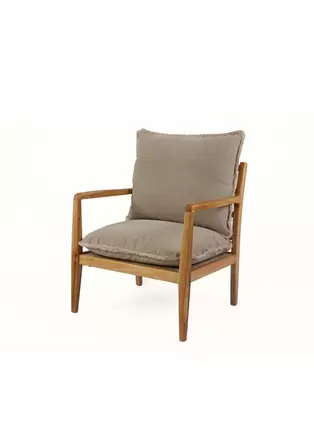 FAUTEUIL EN BOIS AVEC COUSSINS DÉHOUSSABLES offre à 349,99€ sur Bouchara