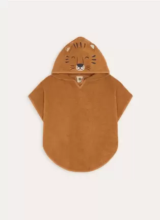 PONCHO DE BAIN EN ÉPONGE TËTE DE TIGRE BRODÉE offre à 29,99€ sur Bouchara