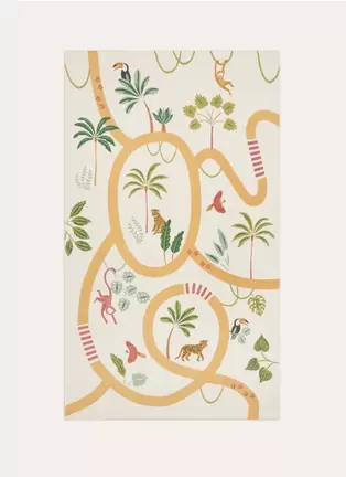 TAPIS EN COTON IMPRIMÉ CIRCUIT DANS LA JUNGLE offre à 39,99€ sur Bouchara