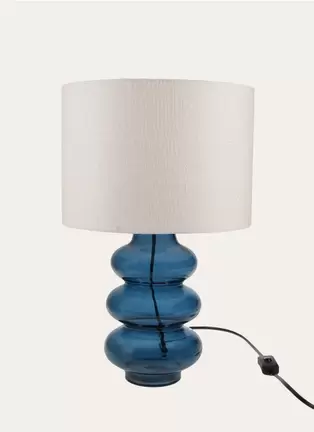 LAMPE AVEC PIED EN VERRE TRANSPARENT COLORÉ offre à 49,99€ sur Bouchara