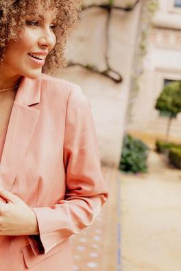 Veste tailleur irisé terracotta femme offre à 69,99€ sur Bréal