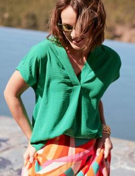 Blouse manches courtes vert émeraude femme offre à 39,99€ sur Bréal