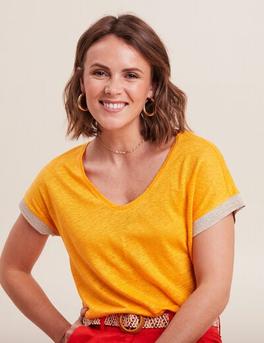 T-shirt manches courtes jaune or femme offre à 21,59€ sur Bréal