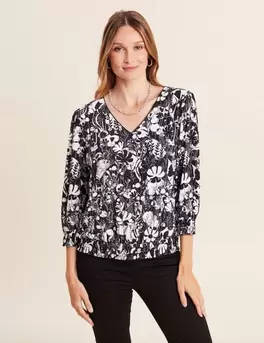 Blouse manches 3/4 noir femme offre à 39,99€ sur Bréal