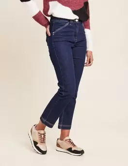 Jean droit taille haute 7/8ème denim brut femme offre à 49,99€ sur Bréal