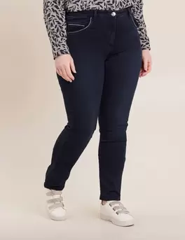 Jean ajusté taille haute denim brut femme offre à 49,99€ sur Bréal