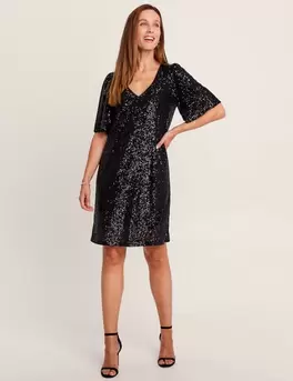 Robe évasée sequins noir femme offre à 69,99€ sur Bréal