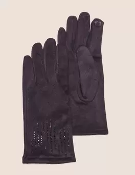 Gants avec strass noir femme offre à 16,99€ sur Bréal